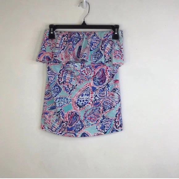 Lilly Pulitzer Ruffle Tube Top Size Medium - Picture 1 of 6